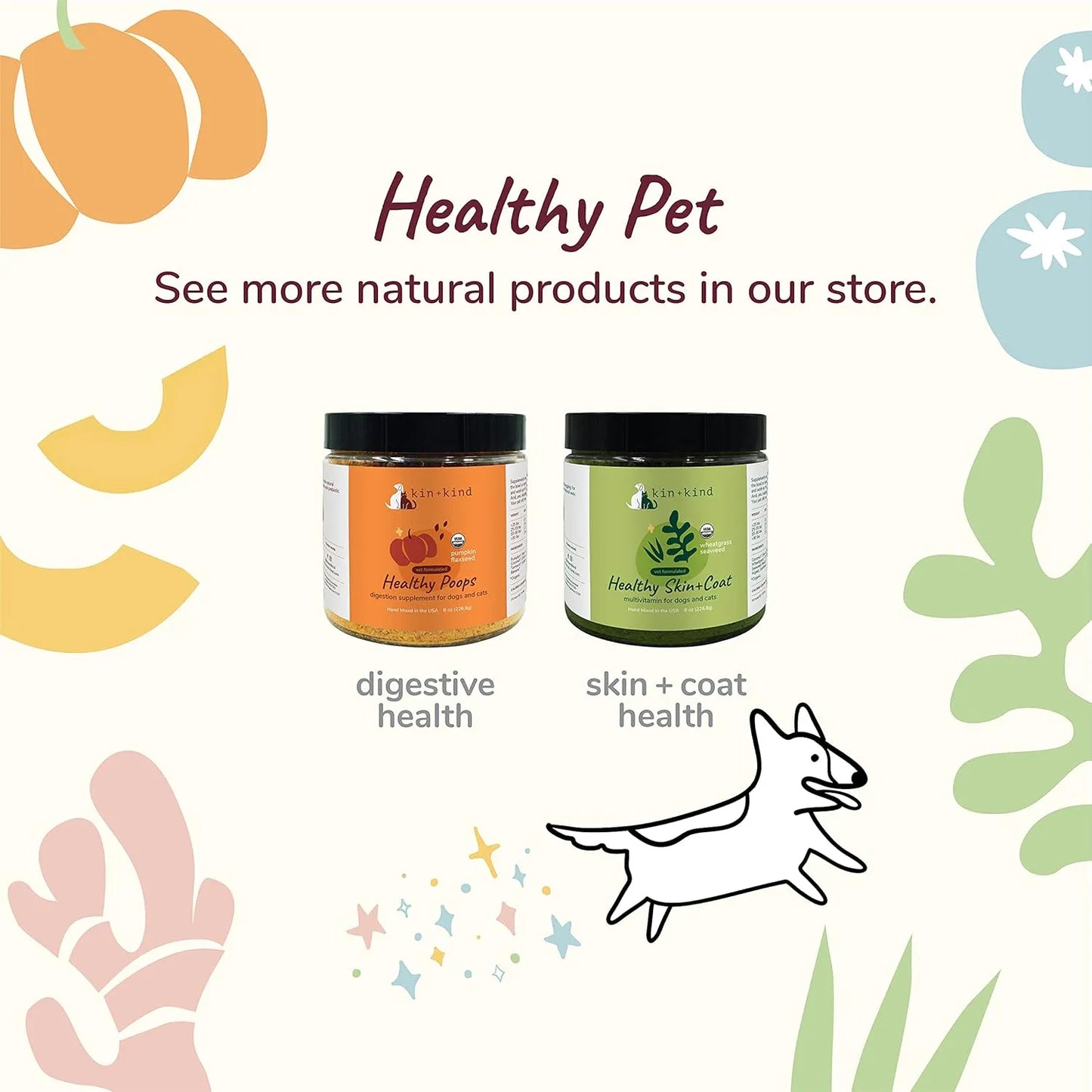 Suplemento Orgánico Articulaciones Perros Gatos Con Cúrcuma Y Pimienta Negra USDA Organic