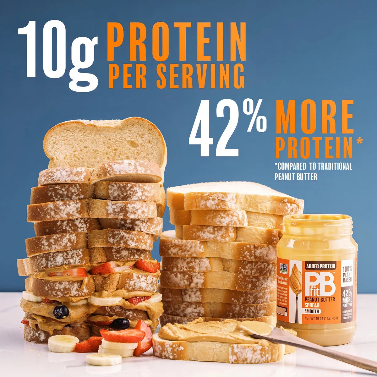 Pbfit Mantequilla De Mani Para Untar 100% Natural 454 Gr Proteína y Sabor