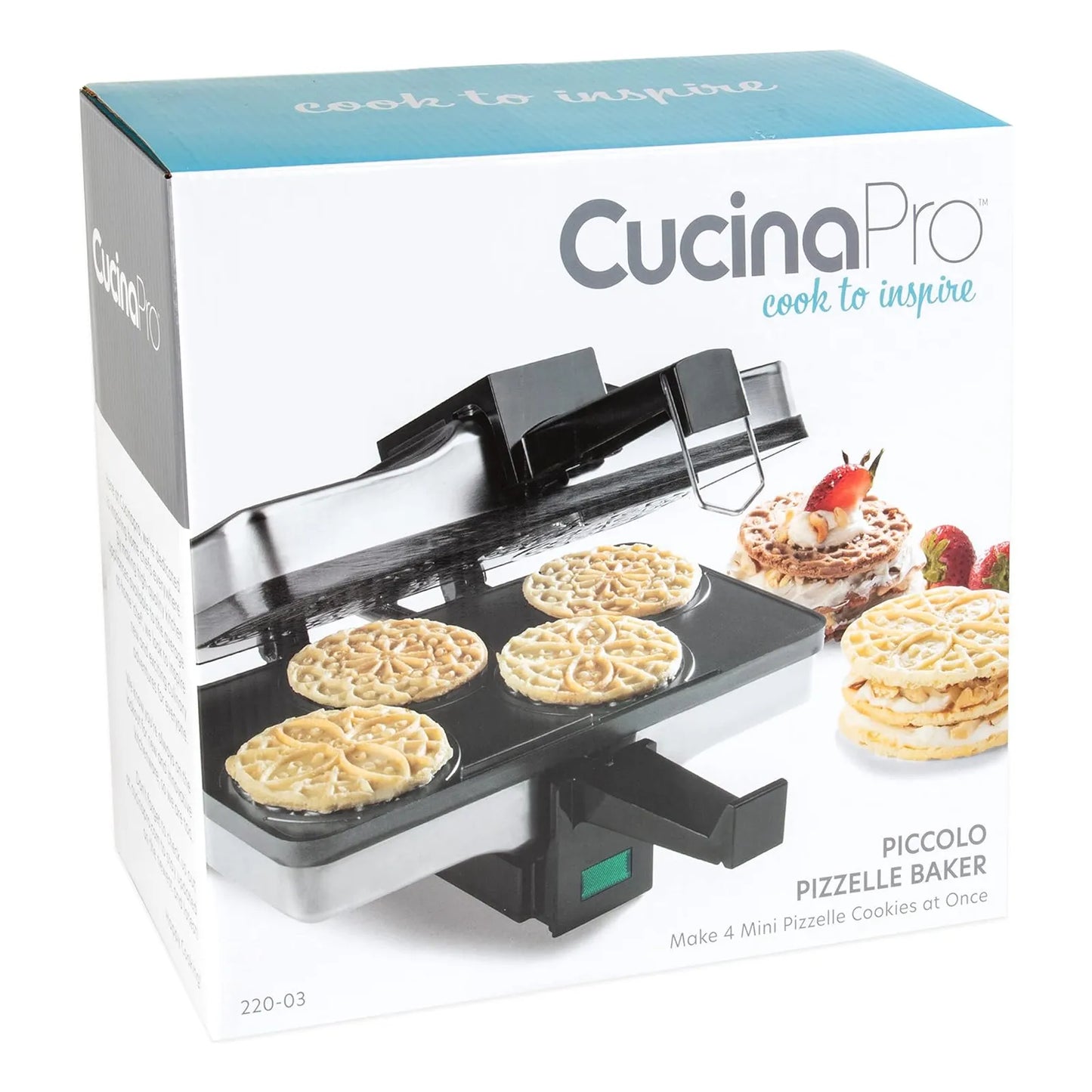 Plancha Pizzelle Italiana Mini Cucinapro 4 Galletas Antiadherente Envio Gratis