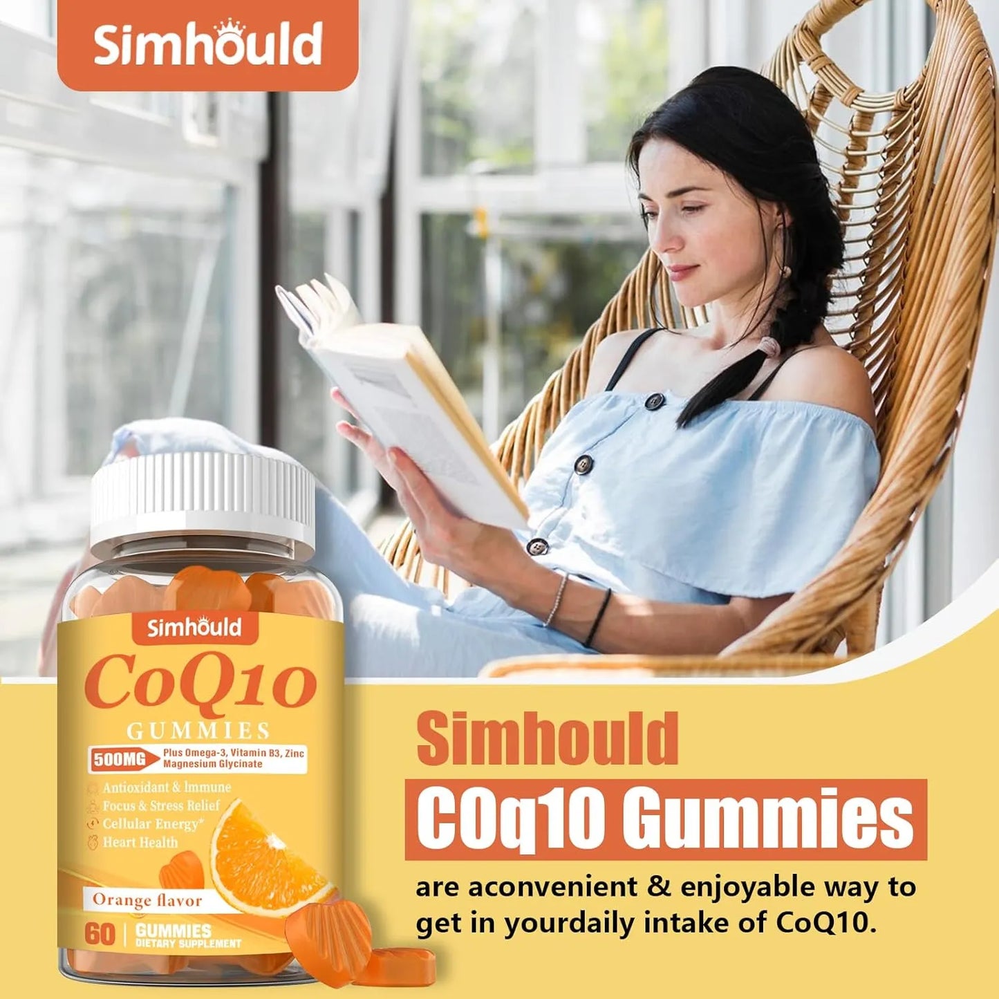 Gomitas CoQ10 500 Mg Con Omega 3 Magnesio Y Vitamina B3 Pack X 2