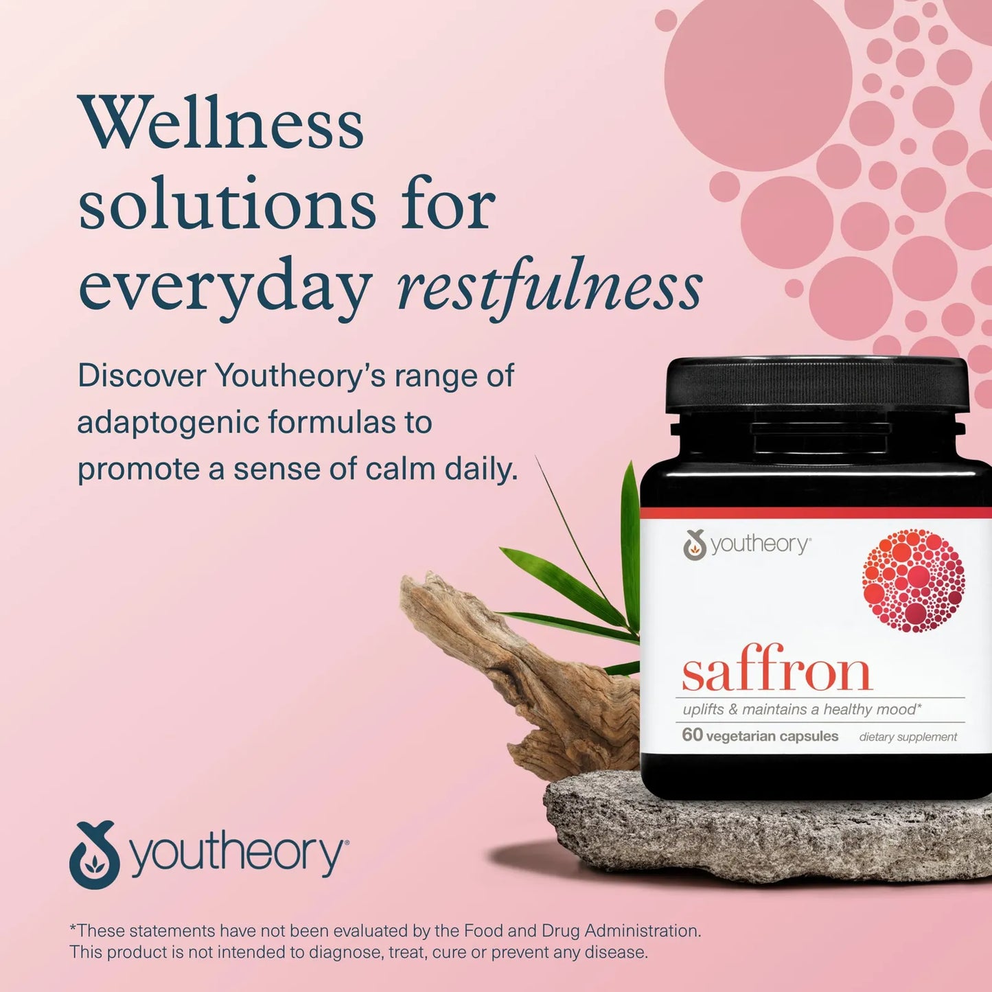Youtheory Azafran Avanzado Con Rhodiola 60 Capsulas Suplemento Natural Para Estado De Animo Y Energia Mental