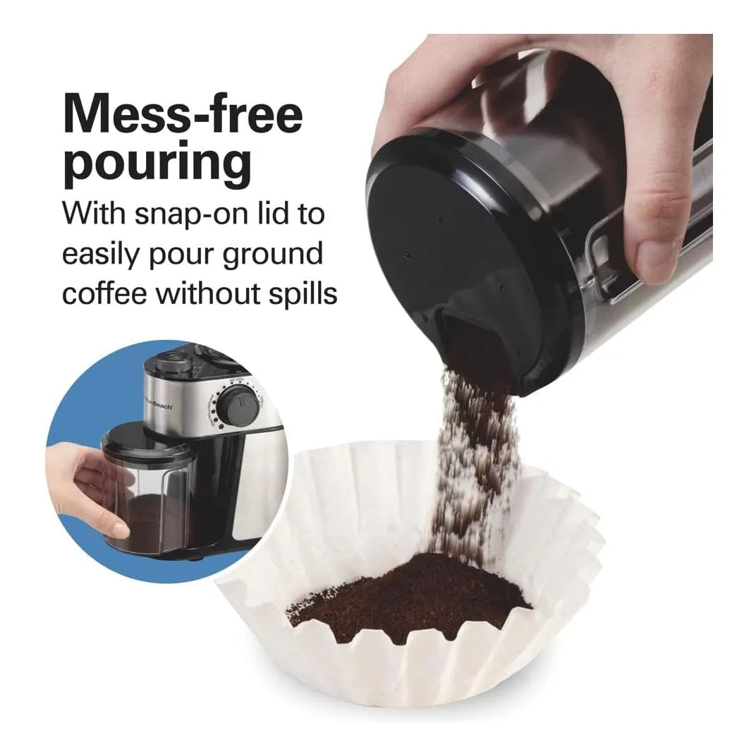 Molinillo De Café Eléctrico Hamilton Beach 16 Oz 18 Ajustes Para Café Espresso Y Prensado