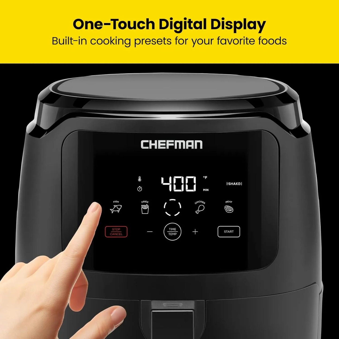 Chefman Freidora De Aire Digital 4.7 Litros Control Tactil Cocina Saludable