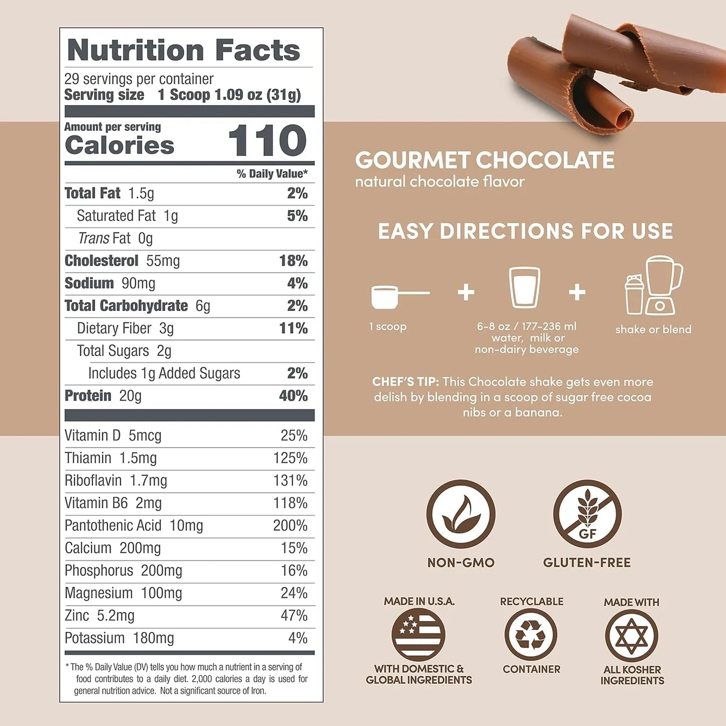 Proteinawhey Suero De Leche Chocolate Gourmet 4 Lb Proteina Premium Sin Artificiales