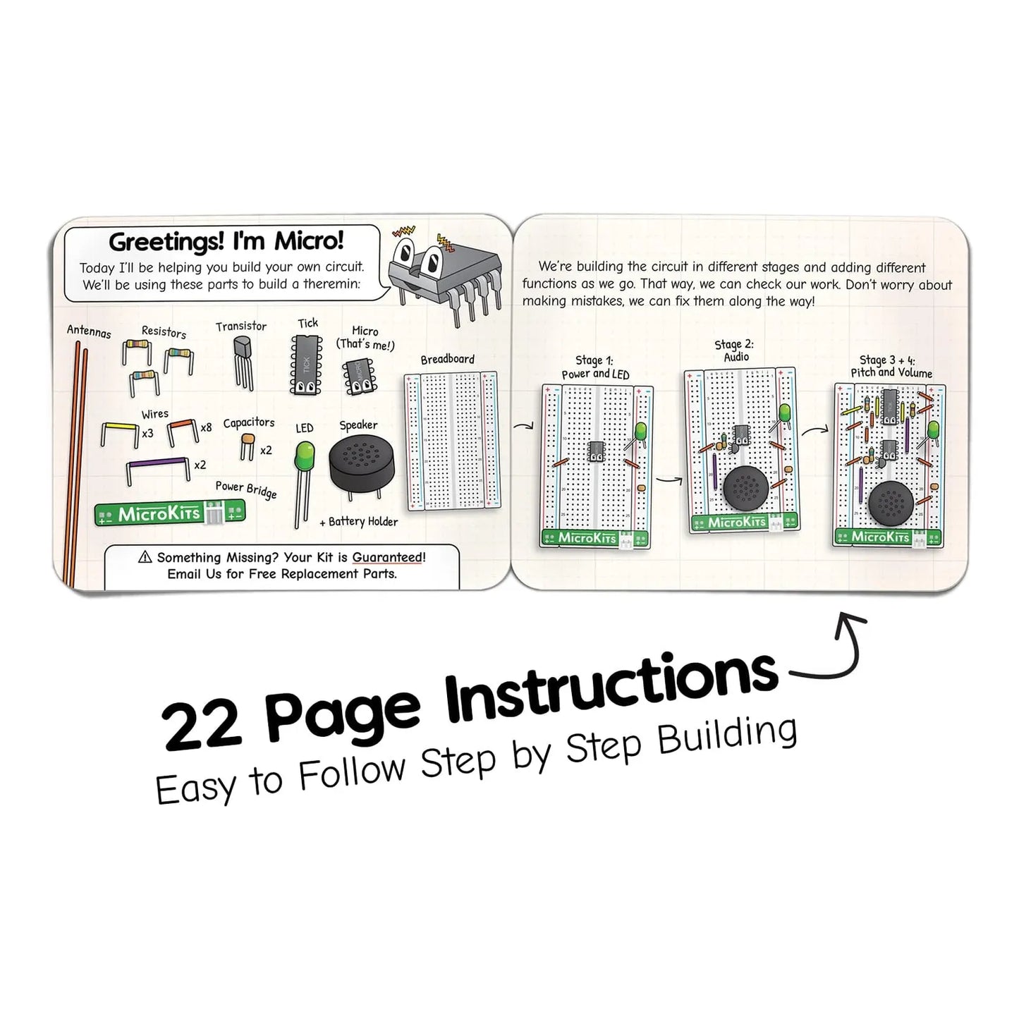 Microkits Theremin Kit De Electrónica Educativo STEAM Para Crear Música Sin Contacto