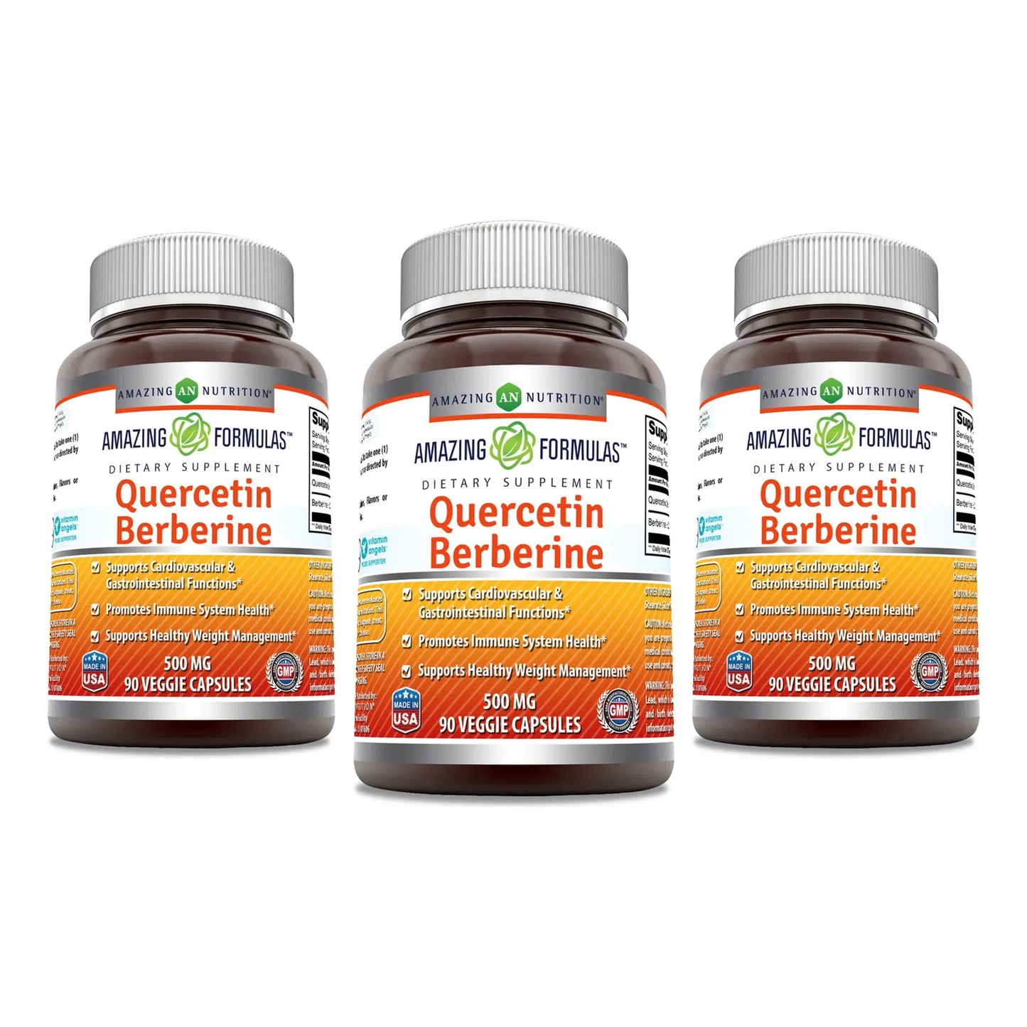 Capsulas Vegetales Berberina Quercetina 250 Mg Cada Una Sin Omg Ni Gluten