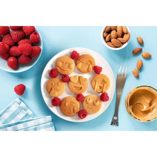 Maquina Para Mini Panqueques Waffle Wow 1000W Antiadherente Con Emojis