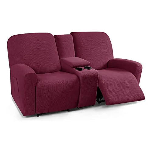 Funda De Sofa Reclinable Consola Central Bolsillo Color Vino Proteccion Y Estilo