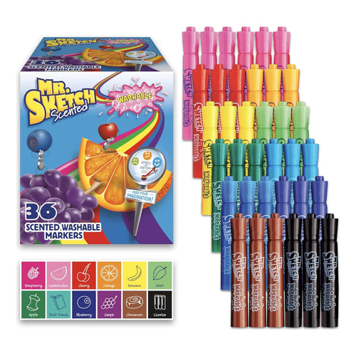 Mr Sketch Marcadores Perfumados Punta Cincel 12 Aromas 36 Unidades