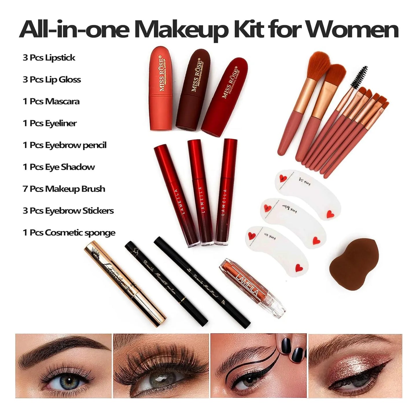 Paleta De Maquillaje 148 Colores Kit Profesional Todo En Uno Miss Rose M