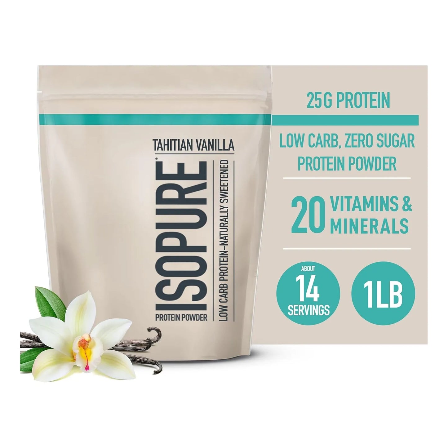 Isopure Polvo De Proteina 100 Aislado Sabor Vainilla 25G Keto Friendly
