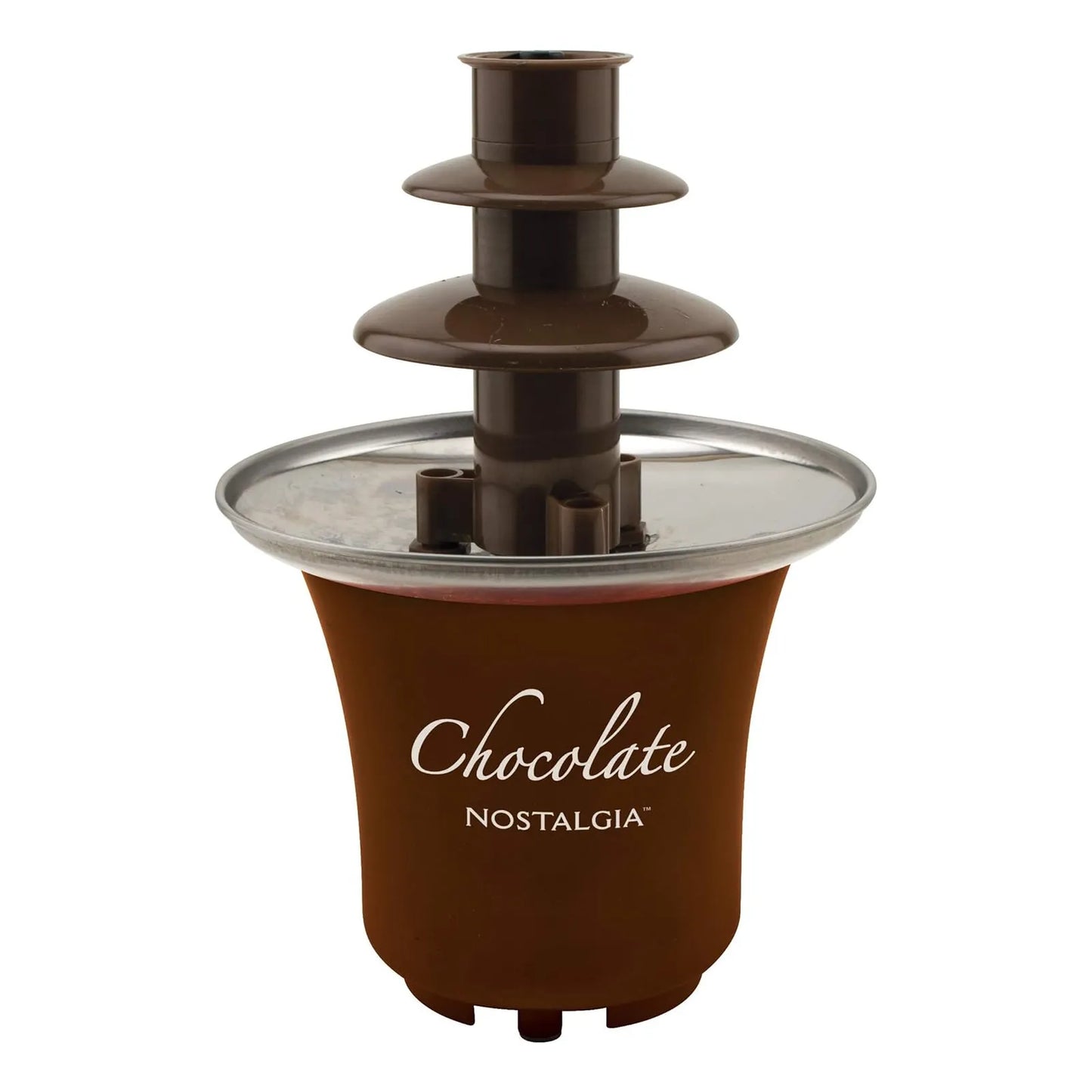 Fuente De Fondue Chocolate 3 Niveles Nostalgia 8 Oz Elegancia Y Diversión