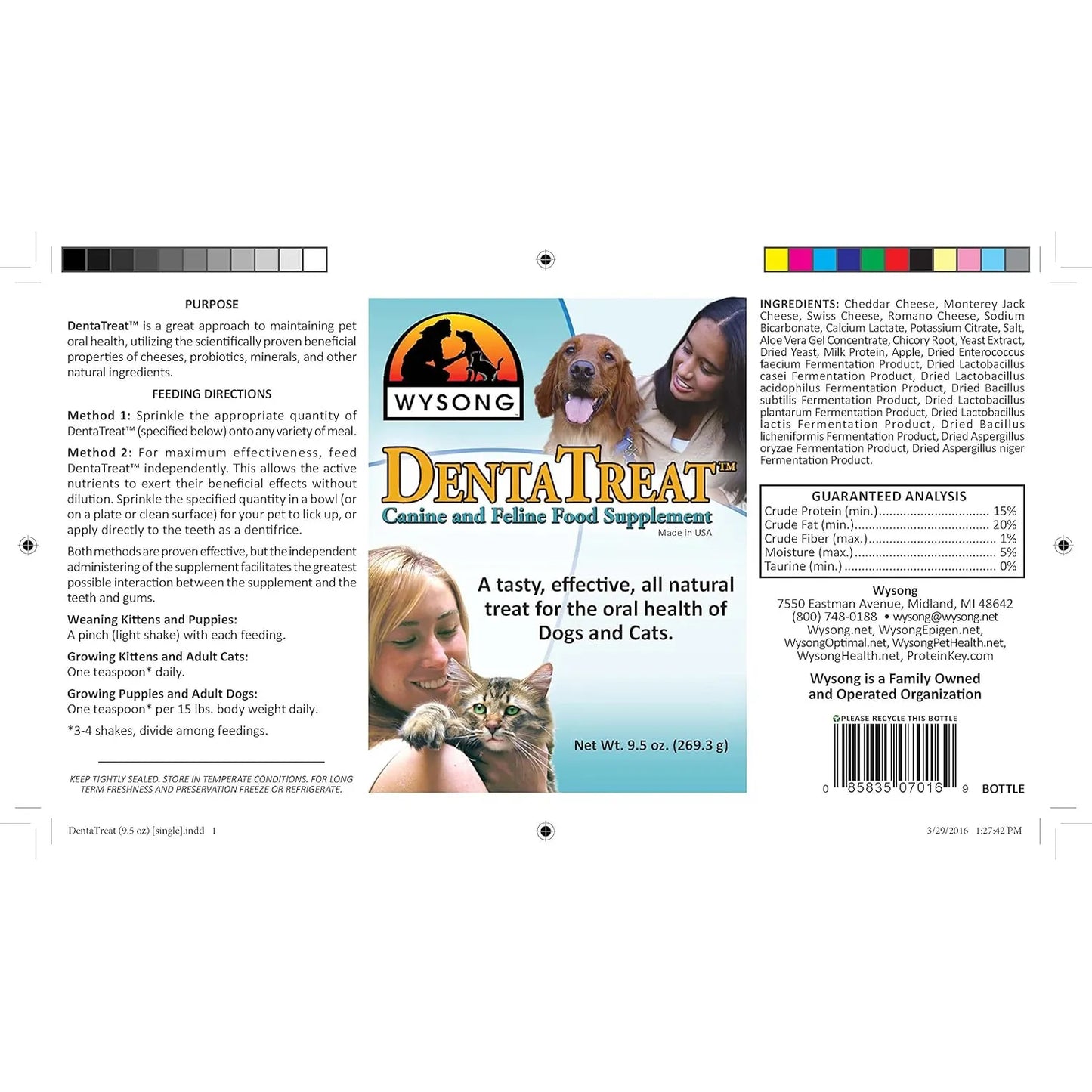 Tratamiento Dental Wysong Dentatreat Para Perros Y Gatos Salud Bucal Natural 270g