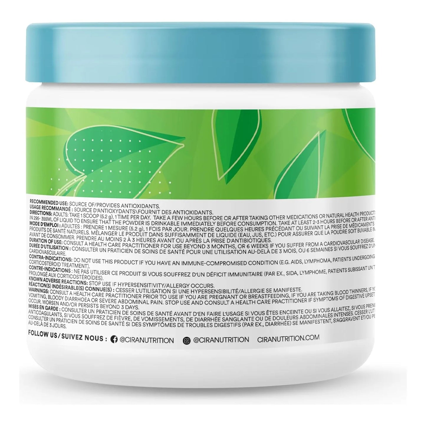 Polvo De Superalimento Espirulina Orgánica Sabor Piña Y Coco 30 Porciones