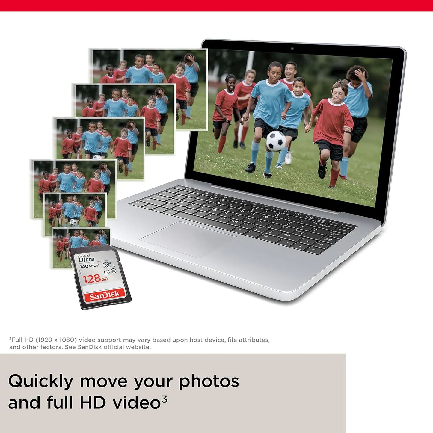 Tarjeta De Memoria SanDisk Ultra SDXC 128 GB Velocidad 140 MB/s Full HD