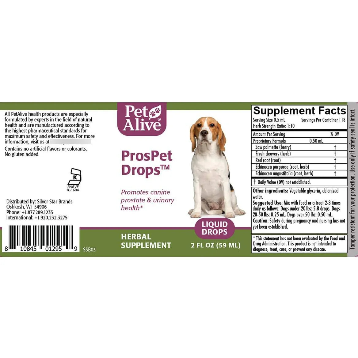 ProsPet Gotas 2 Unidades Suplemento Herbal Para Salud Prostática Y Urinaria En Perros
