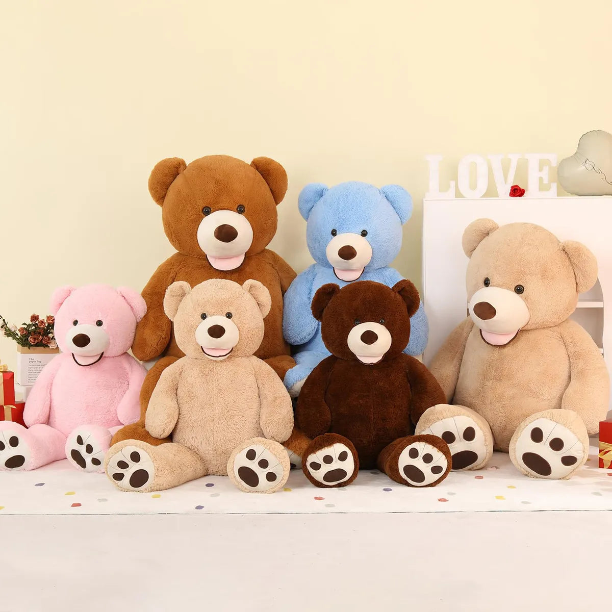 Oso De Peluche Gigante Con Luces Morismos Acompaña Juegos Y Sueños