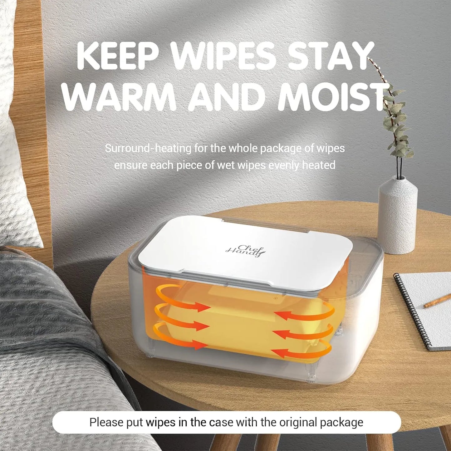 Calentador De Toallitas Para Bebés Con Control De Temperatura Gran Capacidad Y Silencio