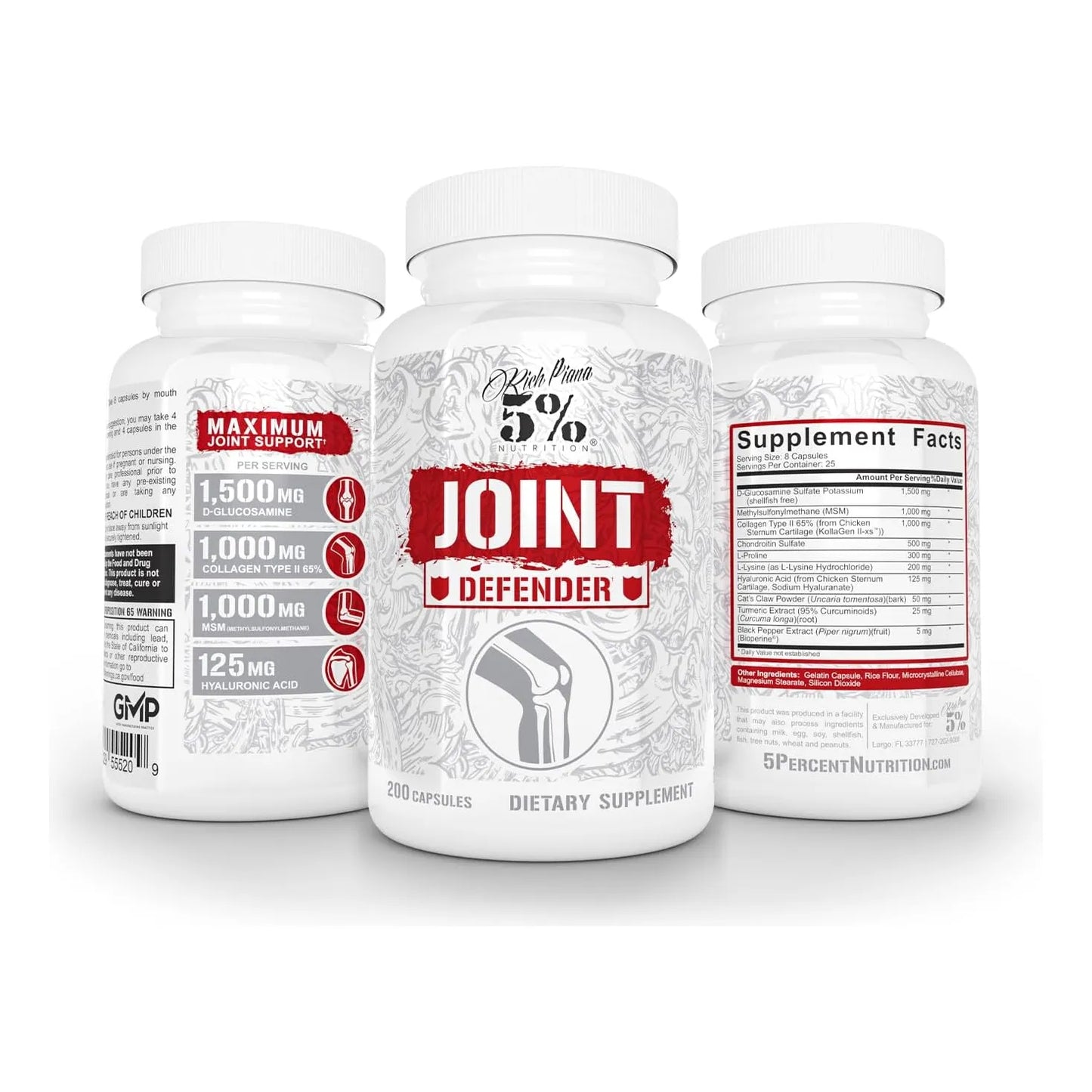 Defensor Articular 5 Nutrition Colageno Glucosamina Condroitina 200 Capsulas
