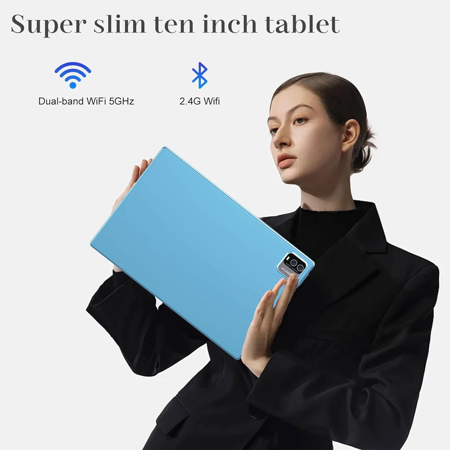 Tablet Android 14 10.1 Pulgadas 8GB RAM 64GB Teclado Mouse Funda Incluidos