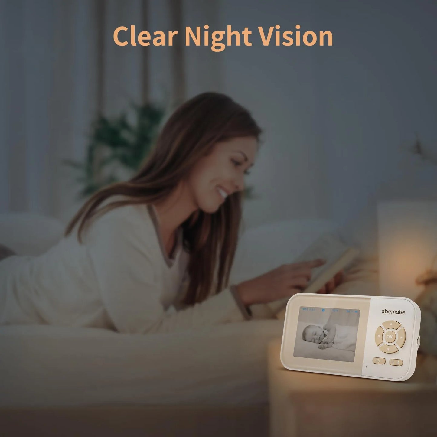 Monitor De Video Para Bebés Con Audio Bidireccional Y Visión Nocturna Ebemate EB29