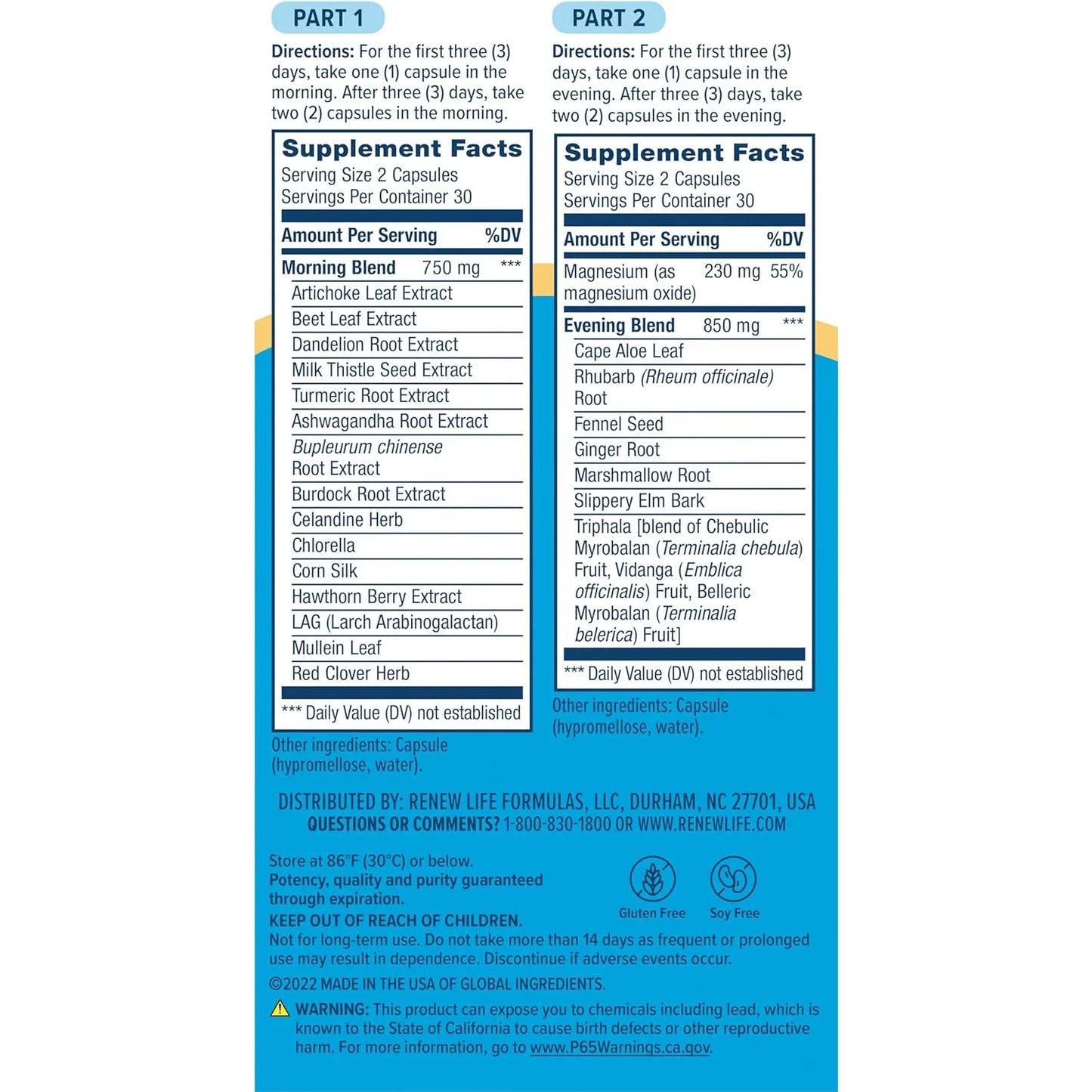 Suplemento Renew Life Cleanse Smart Advanced Desintoxicacion 120 Capsulas