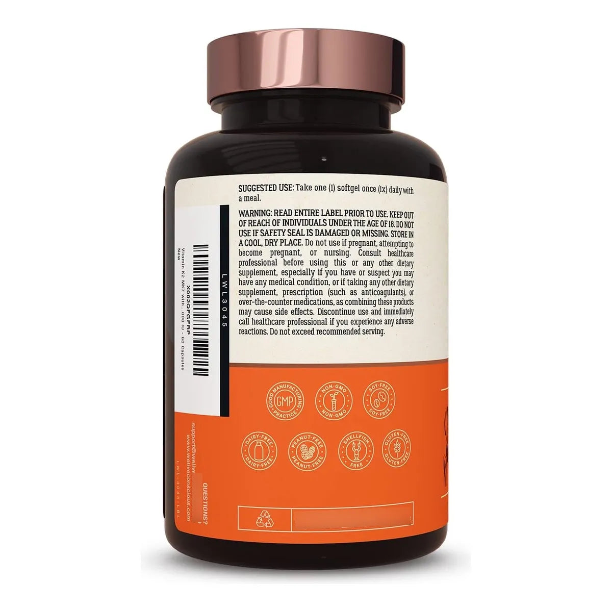 Vitamina K2 D3 5000 Ui Menaq7 Salud Osea Cardiaca 120 Capsulas