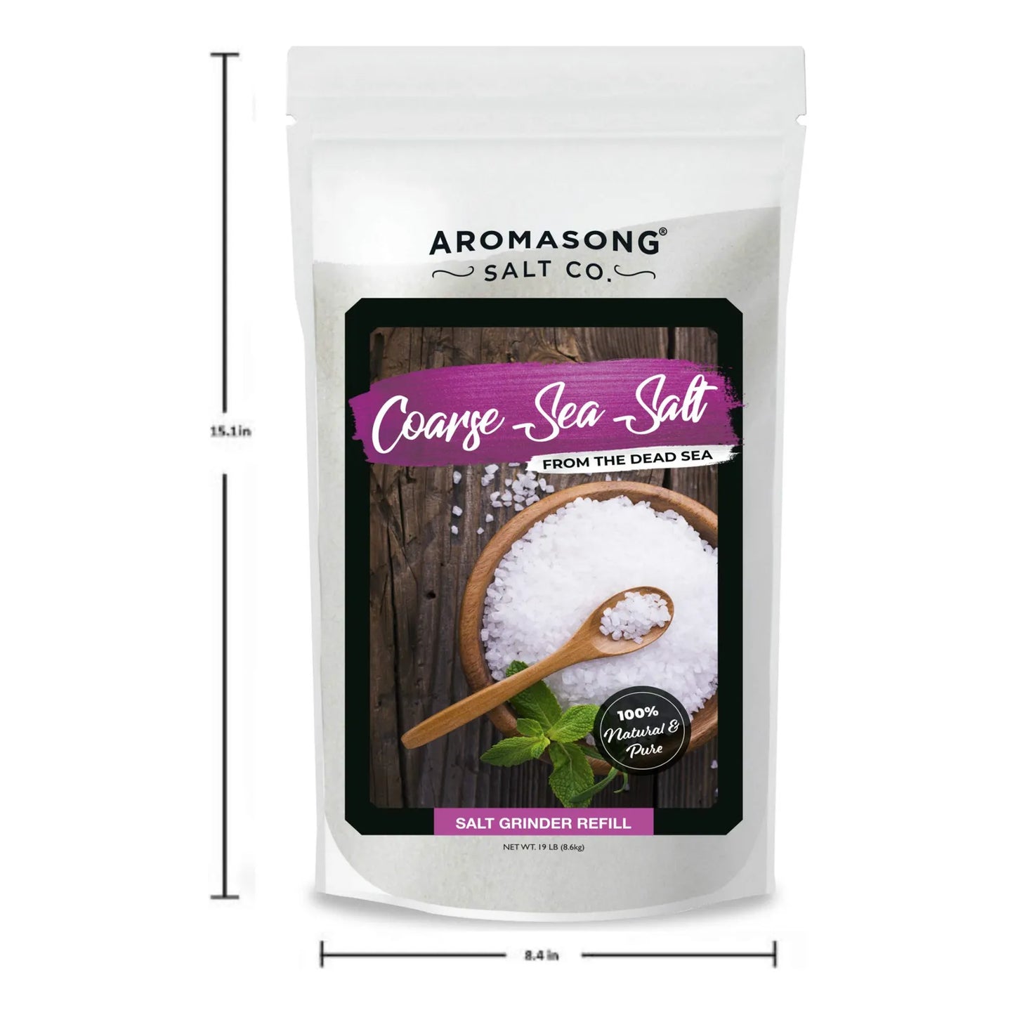 Sal Marina Natural 100% Grano Grueso A Granel 8.6 Kg Pura Del Mar Muerto