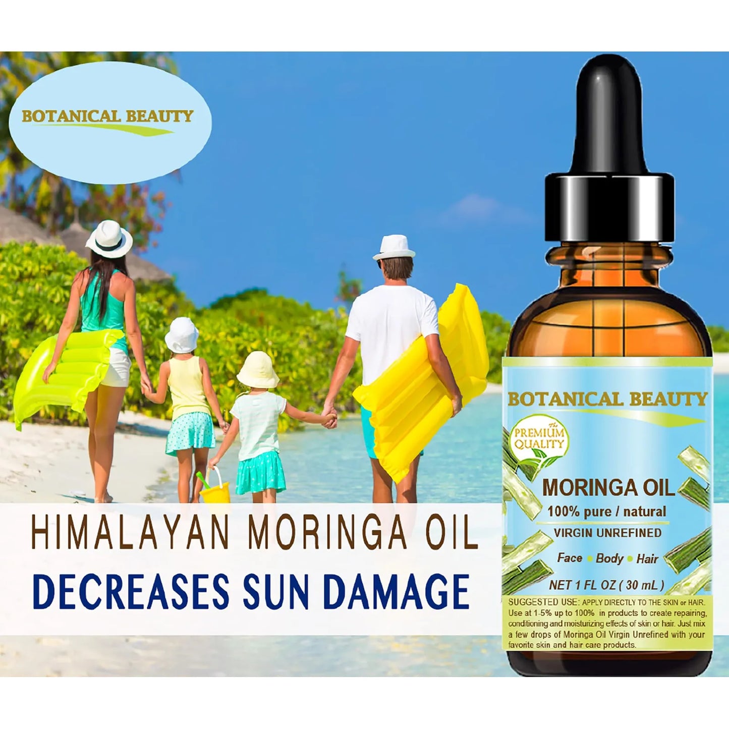 Aceite Puro De Moringa Virgen Natural 15 Ml Para Piel Y Cabello 100 Natural