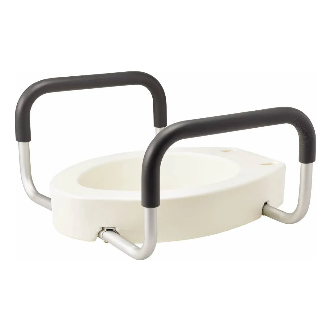 Elevador De Asiento De Inodoro Alargado Con Brazos Altura 3.5 Pulgadas Soporte 400 Lbs