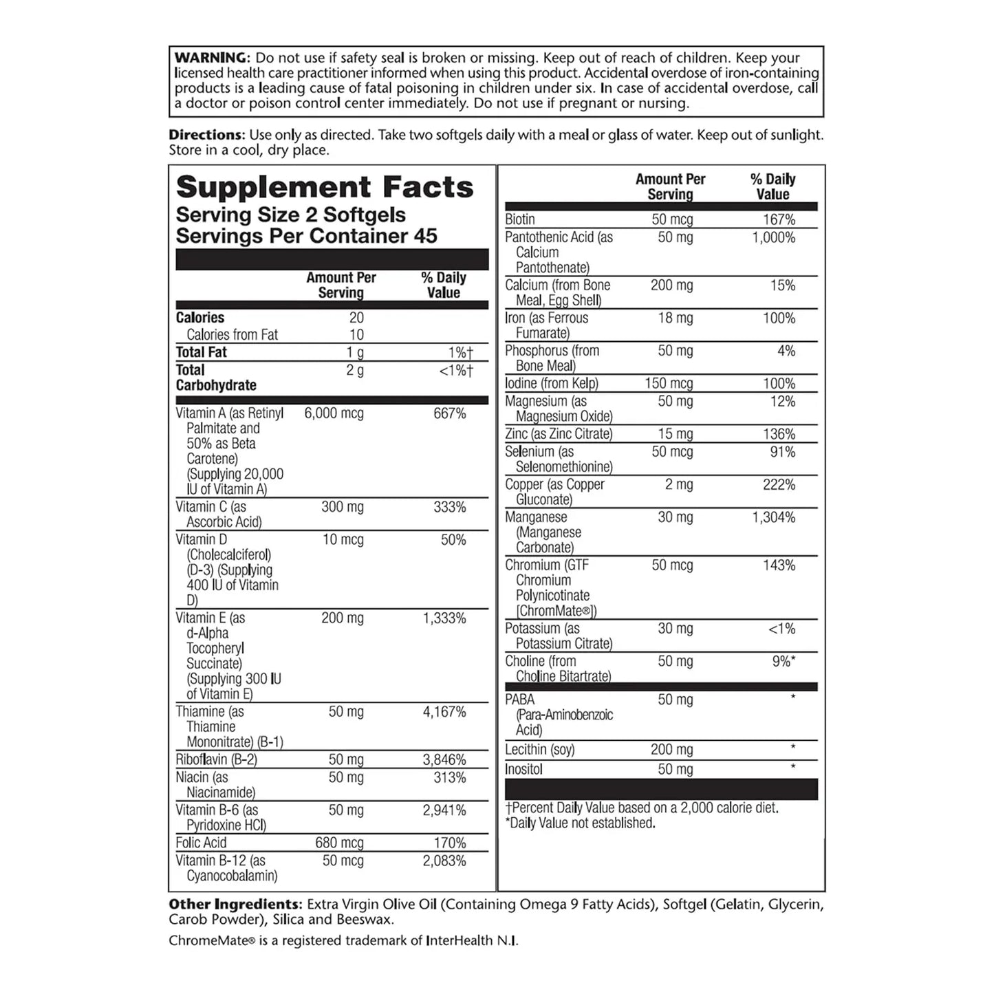 Multivitaminico Diario Solaray 90 Capsulas Energia Y Defensas