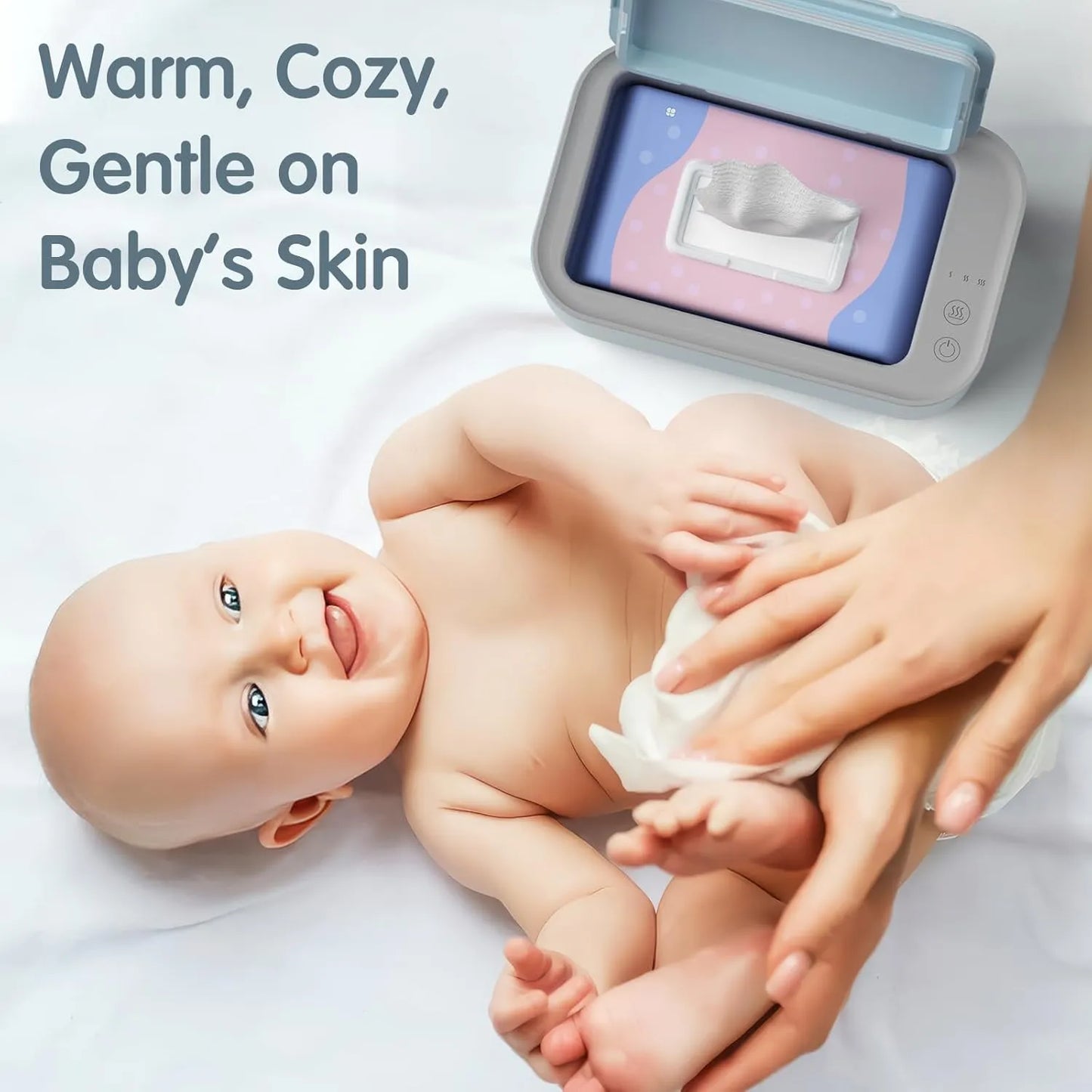 Calentador De Toallitas Para Bebés Con Control De Temperatura 3 Niveles Gran Capacidad