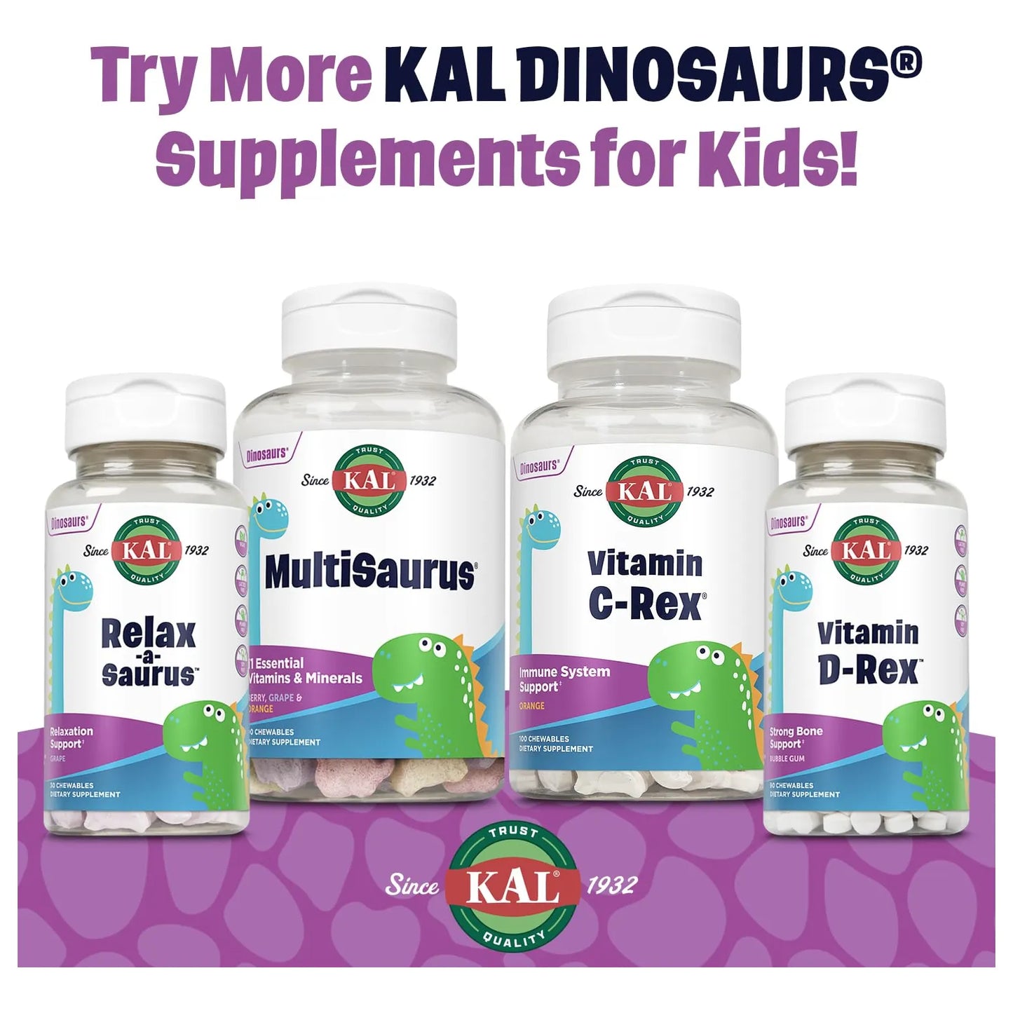 Tabletas Masticables De L Teanina Relaxasaurus Sabor Uva Para Niños