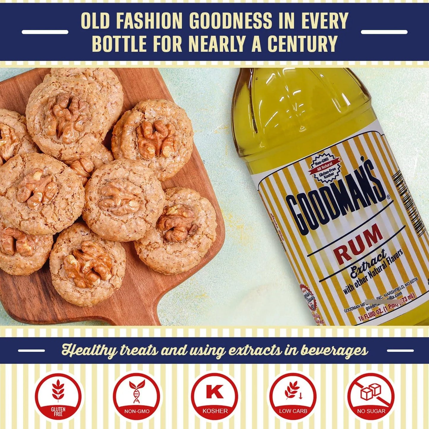 Extracto Natural De Ron Goodmans Bajo En Calorias Y Alcohol Ideal Para Postres Y Bebidas