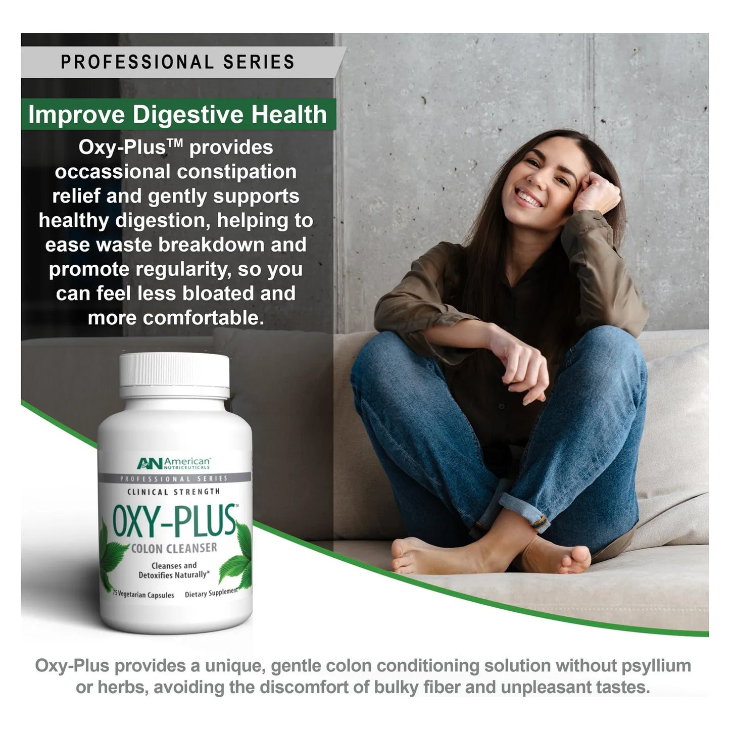 Oxy Plus Limpiador De Colon Accion Rapida 75 Capsulas Alivio Estrenimiento