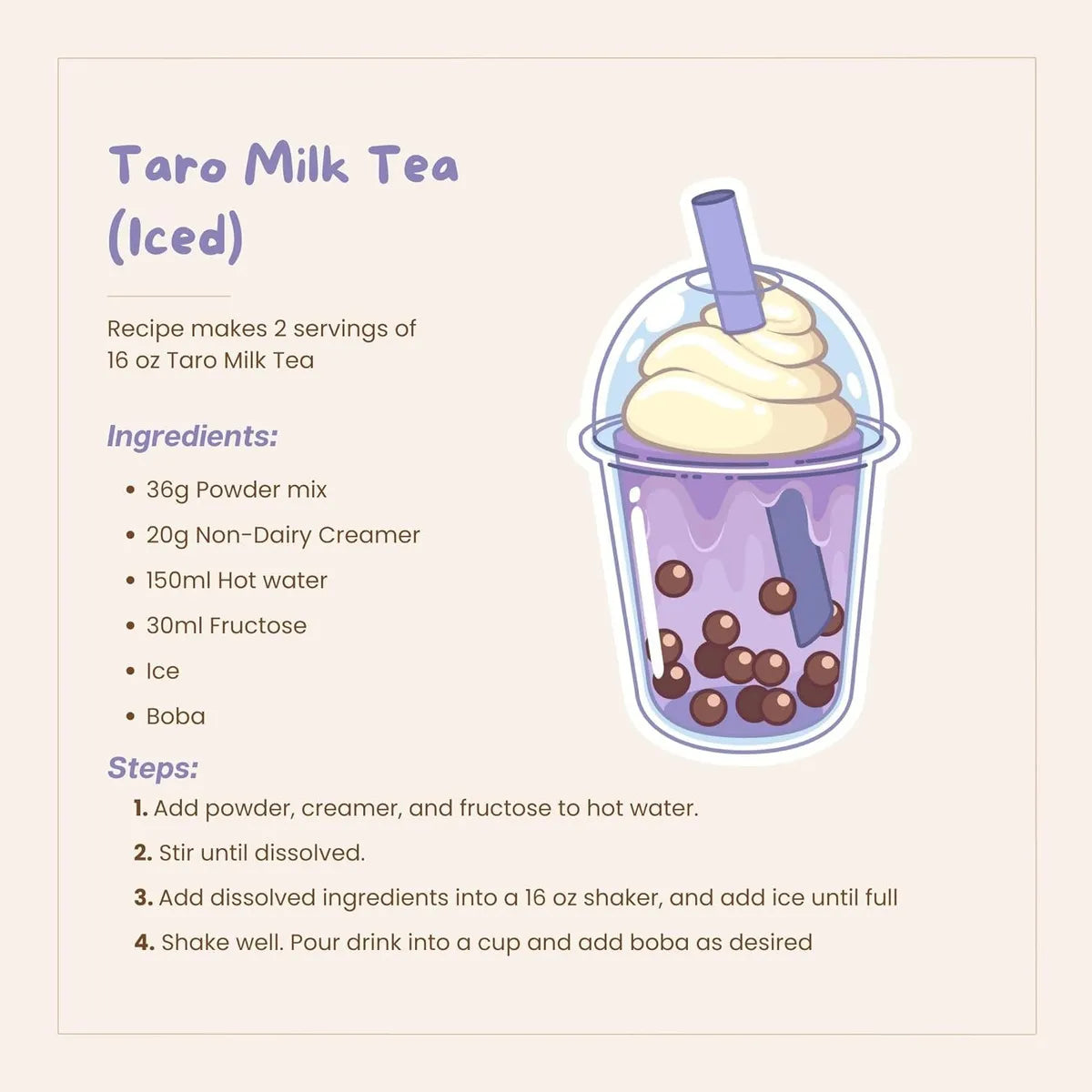 Mezcla En Polvo Para Té De Taro Burbujeante Bossen 2.2 Libras Sabor Cremoso Y Versátil
