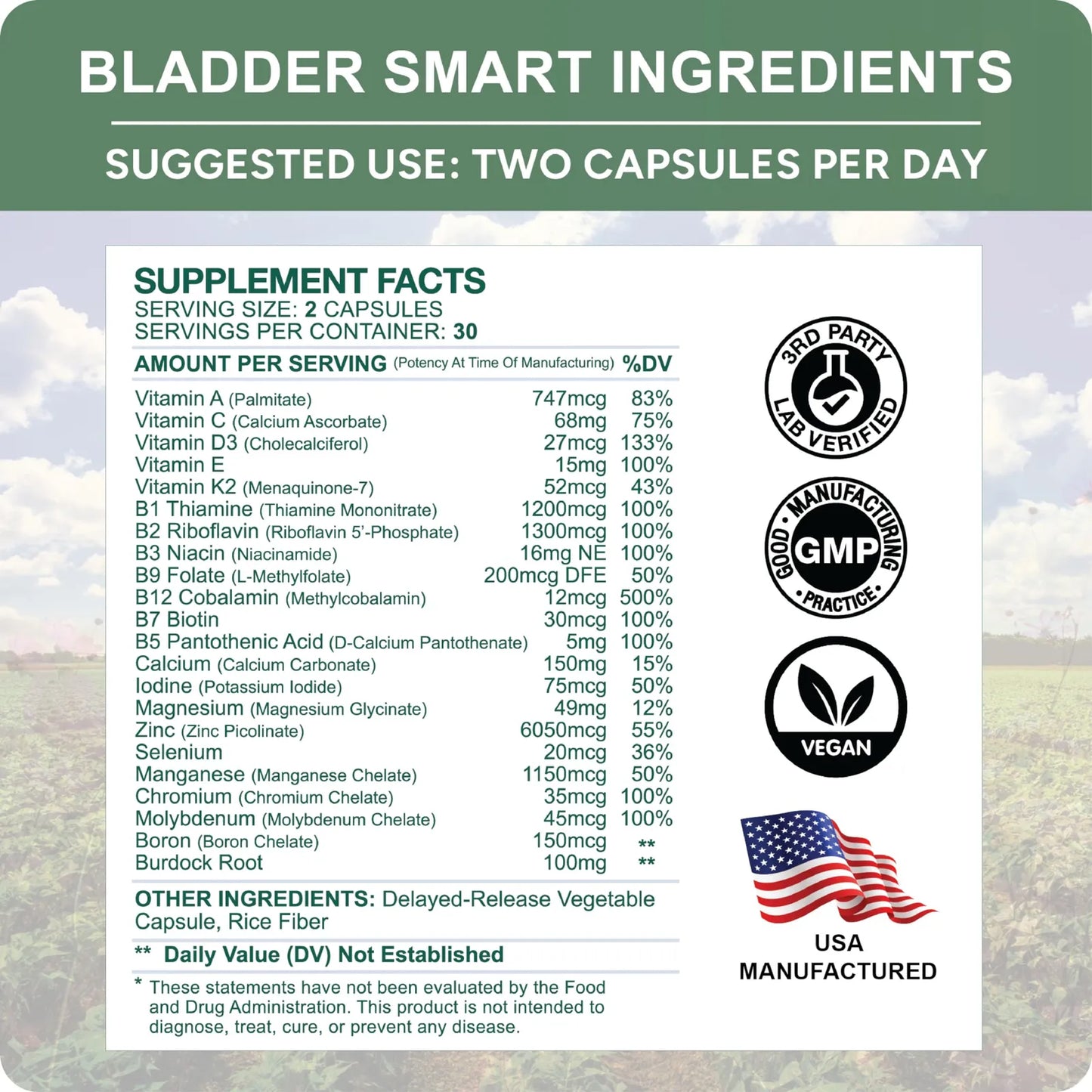 Multivitamínico Bajo Ácido Para Vejigas Sensibles 12 Vitaminas 60 Cápsulas