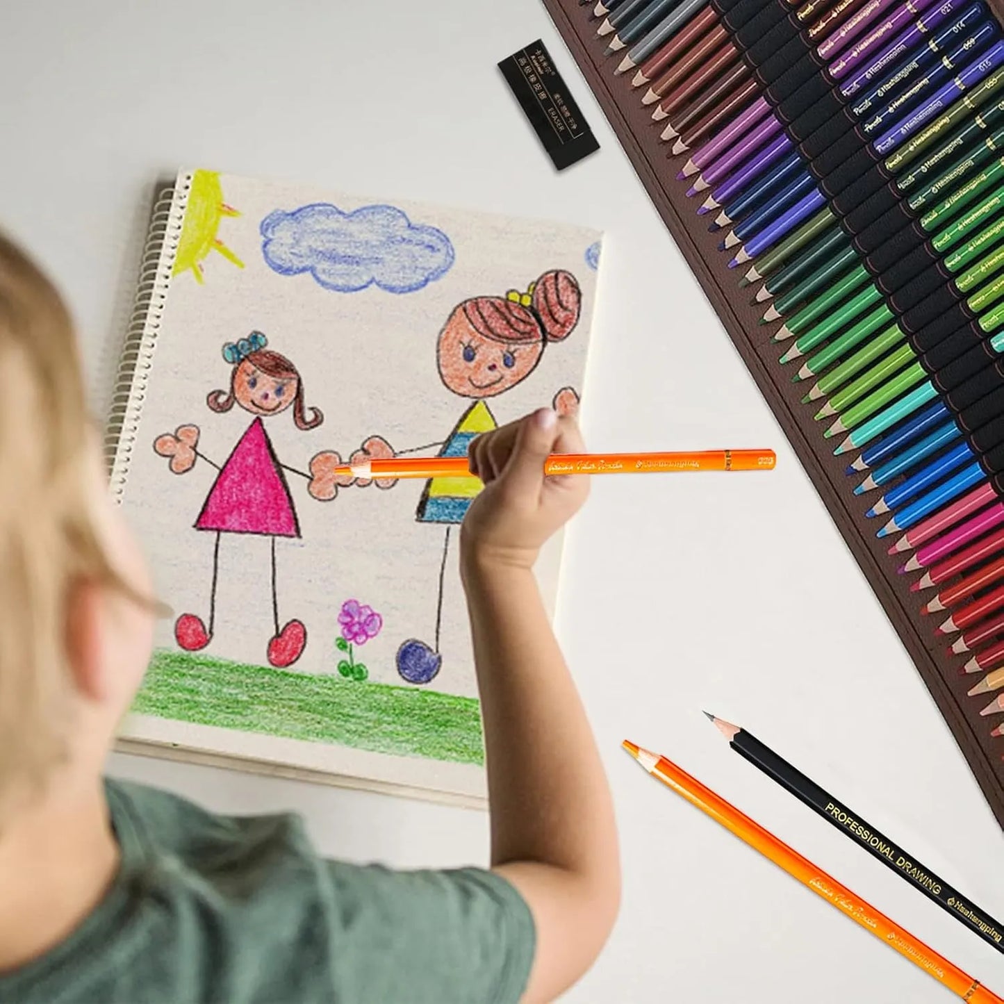 Juego De Lapices De Dibujo 48 Colores Kit De Arte Estuche De Lona Ideal Para Adultos Y Principiantes