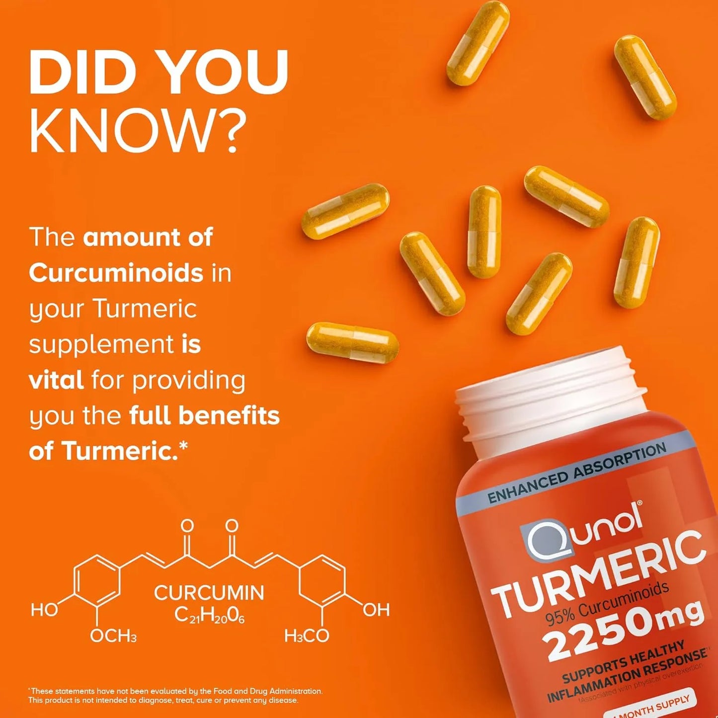 Curcumina De Cúrcuma Con Pimienta Negra 2250 Mg 95 Curcuminoides Absorción Mejorada