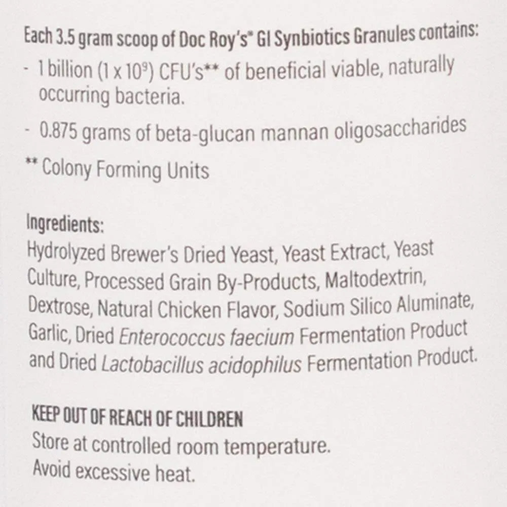 Doc Roys GI Synbiotics Suplemento Probiótico Y Prebiótico Para Perros Y Gatos 16.01 Oz