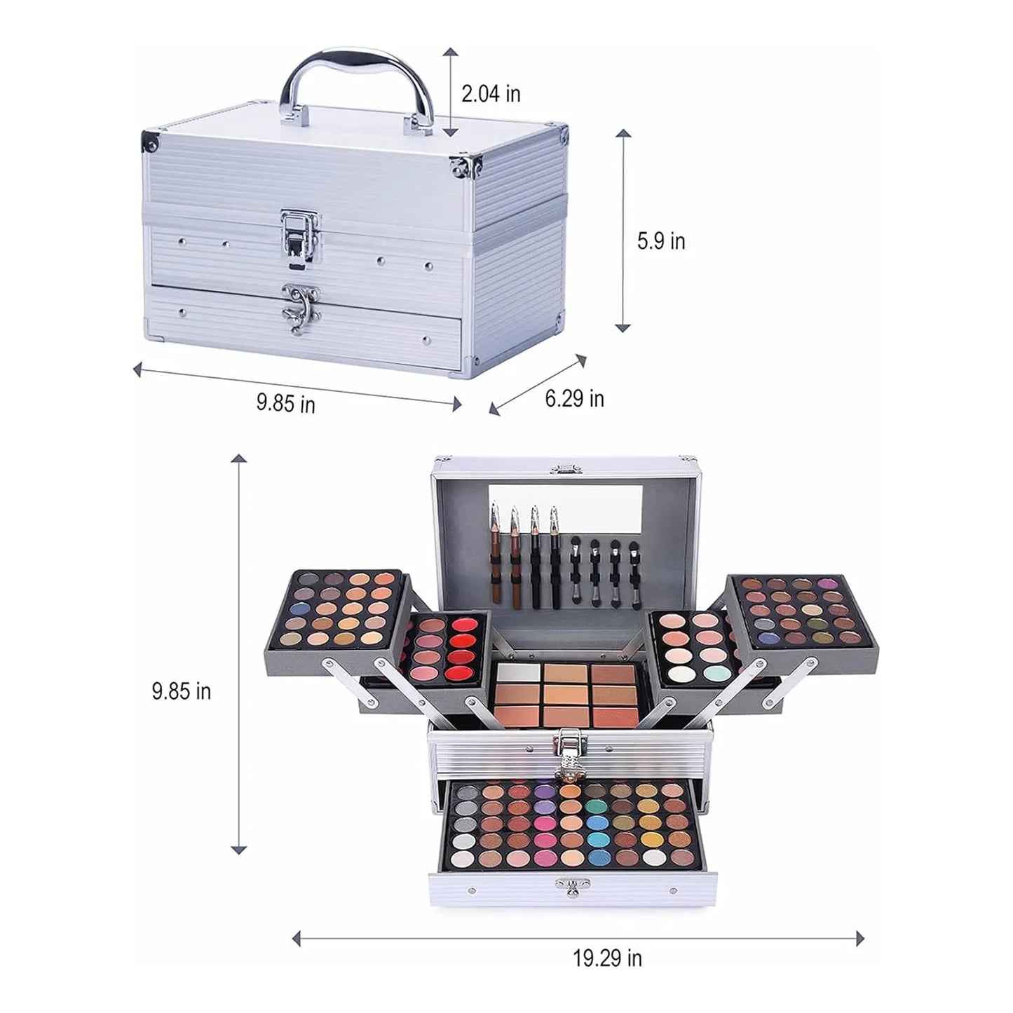 Kit Maquillaje 132 Colores Estuche Profesional Somos Importaciones Gold