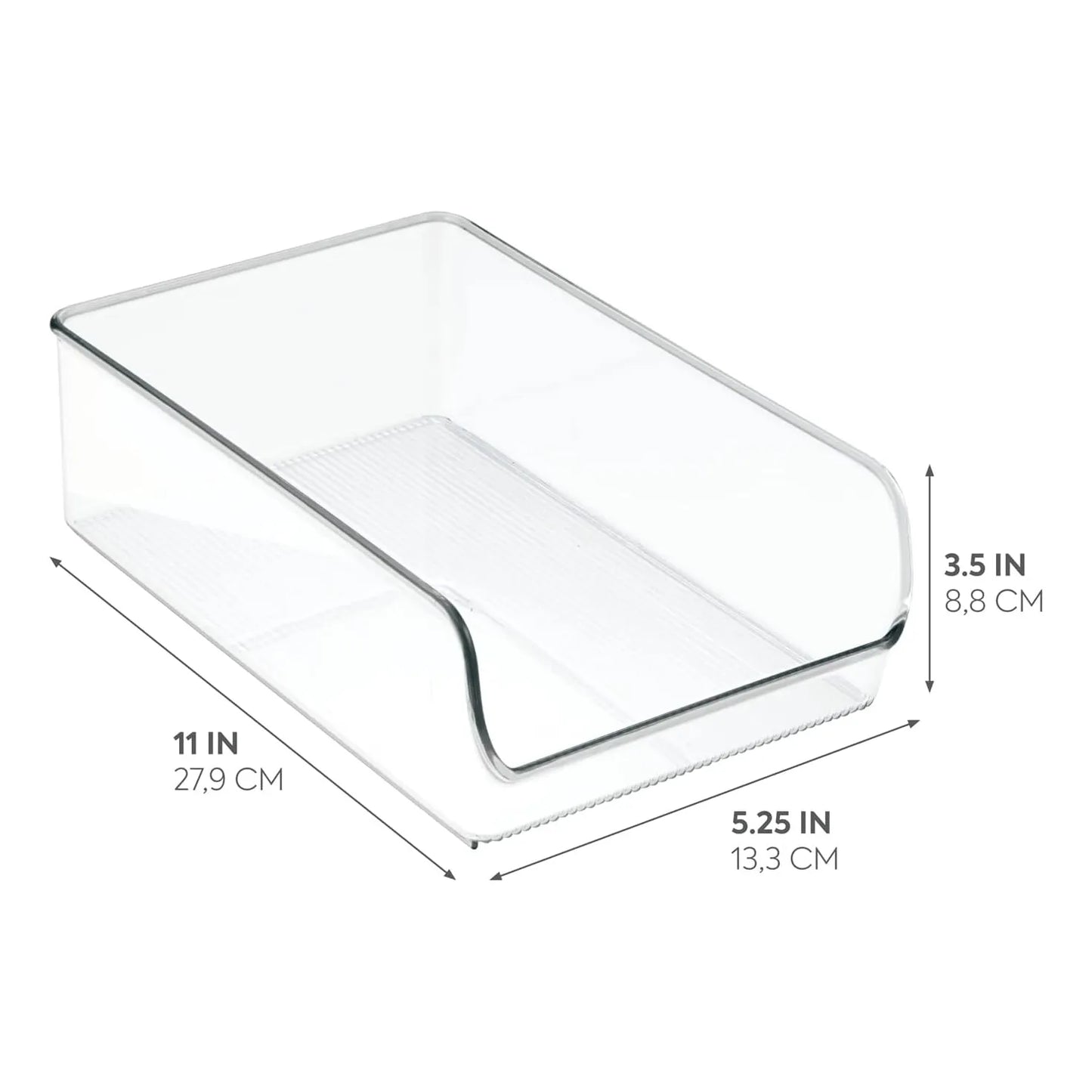 Contenedor Organizador iDesign Linus Para Refrigerador Y Congelador 11 X 7 X 3.5 Pulgadas Transparente