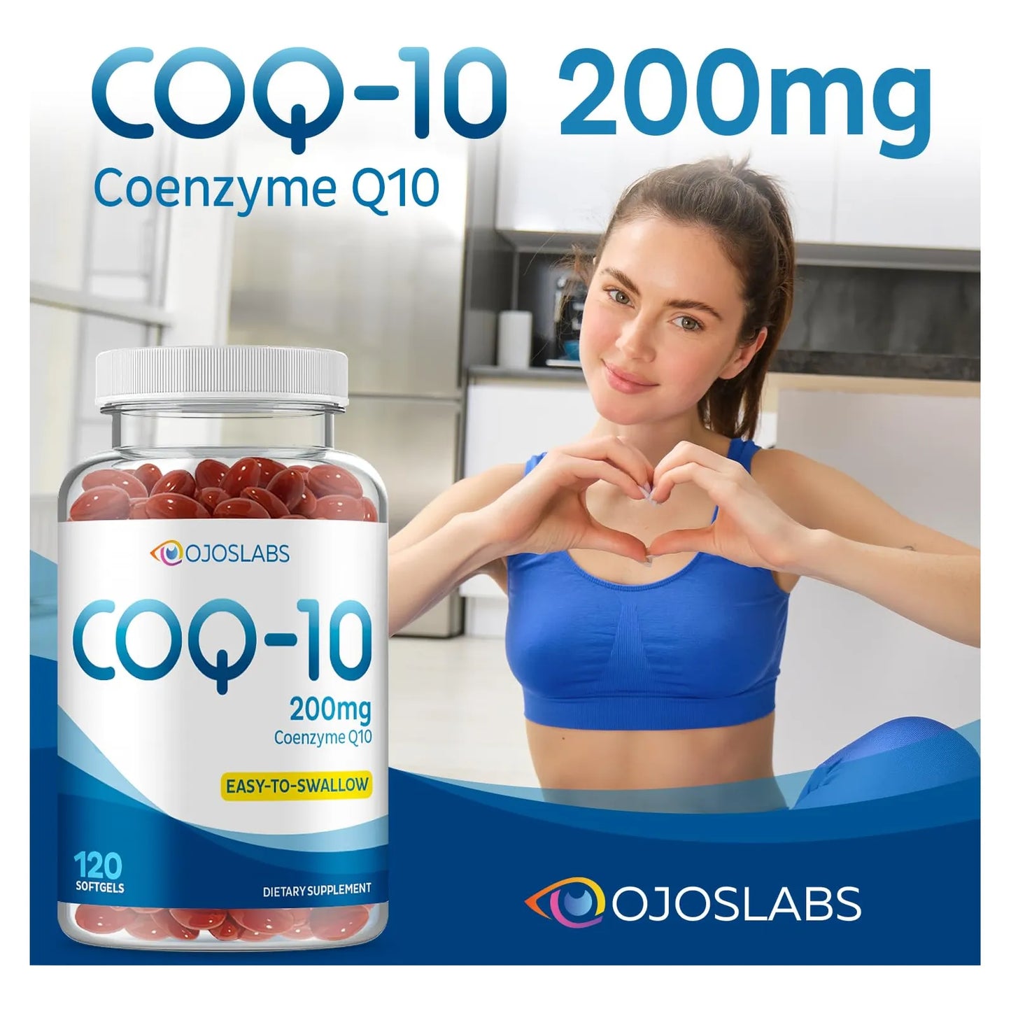 Coenzima Q10 200mg 120 Cápsulas Blandas Antioxidante Para Energía Y Corazón