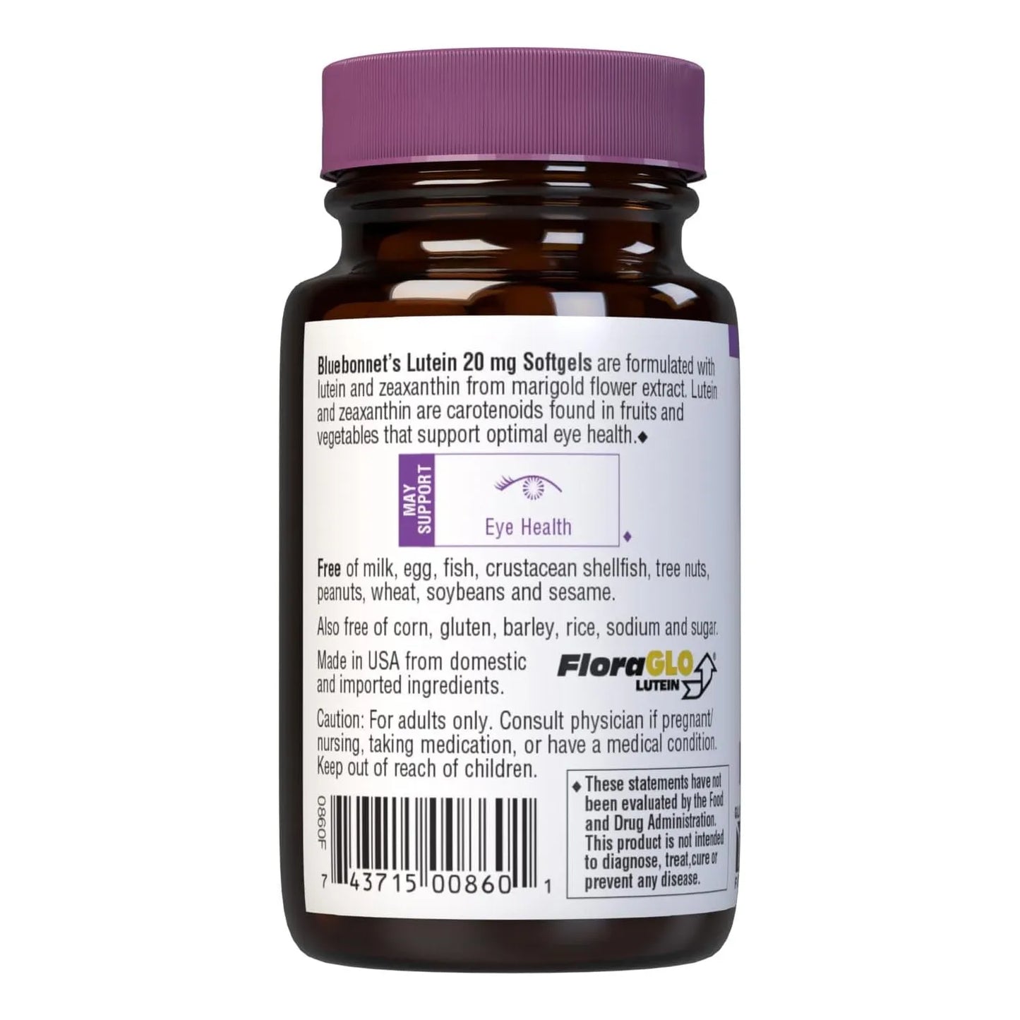 Luteina 20 Mg Bluebonnet Antioxidante Salud Ocular 30 Capsulas
