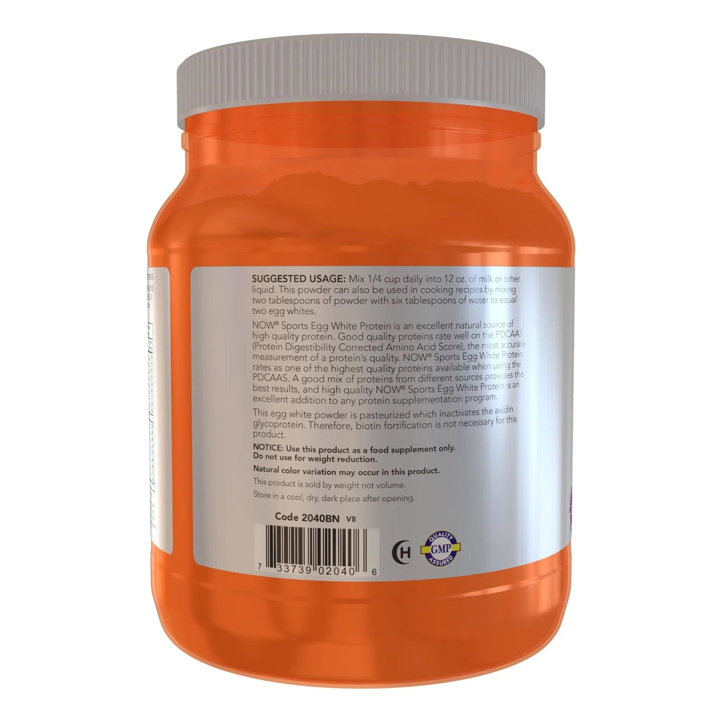 Proteína De Clara De Huevo En Polvo 1.2 Kg Con Bcaas Sin Sabor NOW Sports Nutrition
