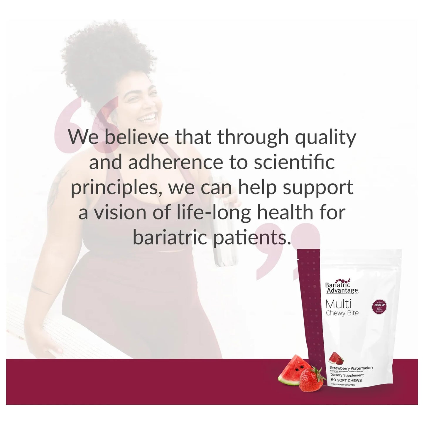 Multivitaminico Masticable Sabor Sandia Fresa 60 Unidades Para Pacientes Bariatricos