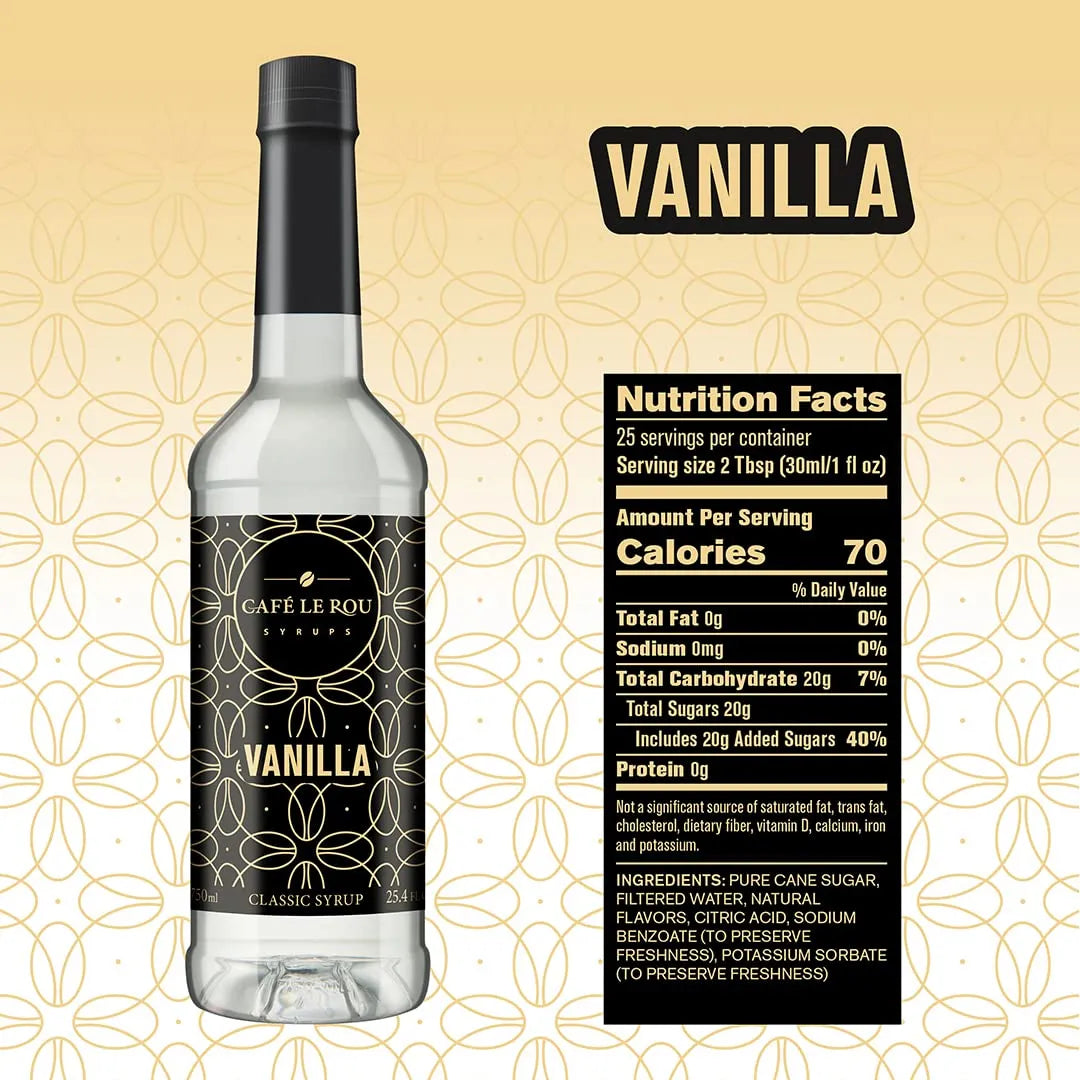 Café Le Rou Jarabe De Café Variado Paquete De 5 Sabores Premium 25.4 Onzas