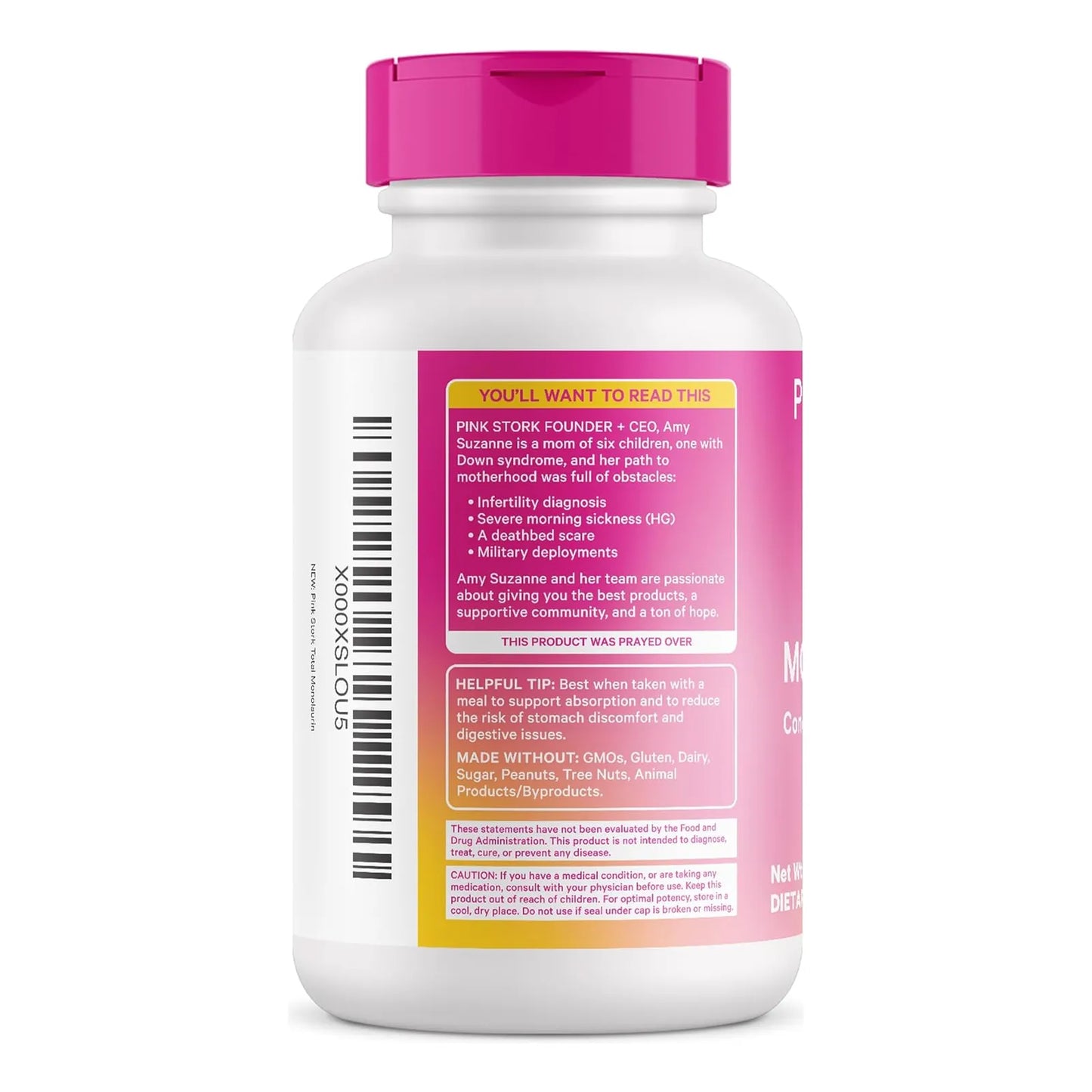 Monolaurina Pink Stork Suplemento Salud Intestinal E Inmunologico 24 Onzas