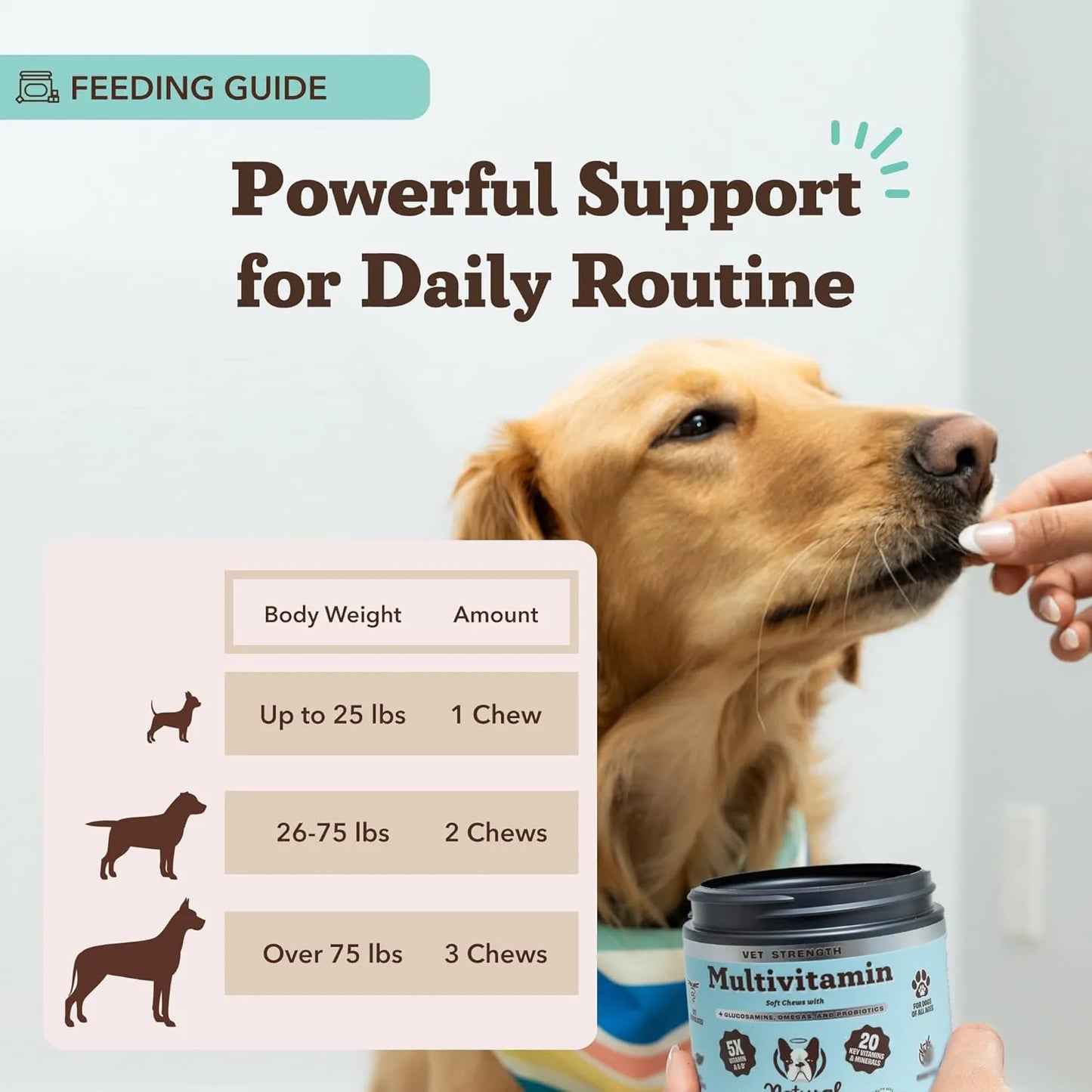 Masticables Multivitamínicos Para Perros 90 Unidades Con Glucosamina Omega 3 Y Biotina