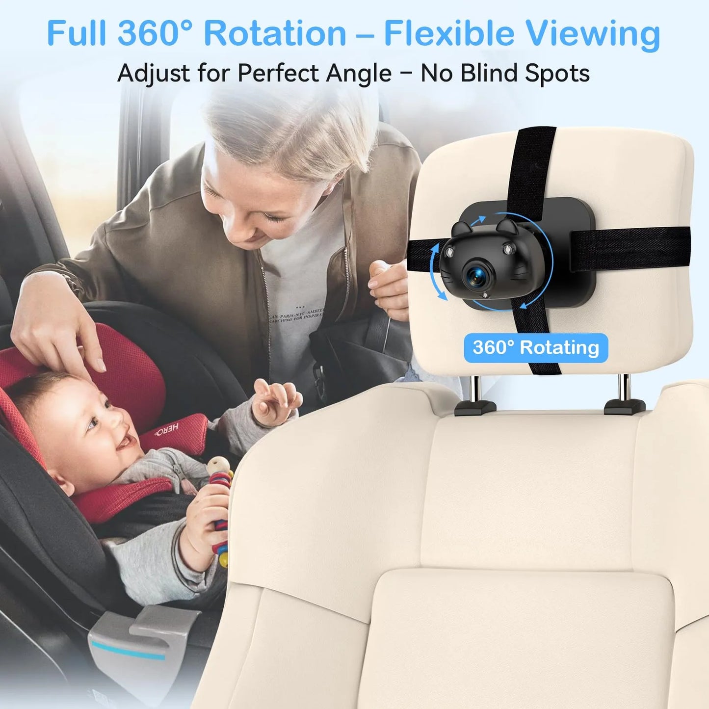 Camara Dual HD Para Coche Pantalla 6.9 Pulgadas Vision Nocturna Facil Instalacion